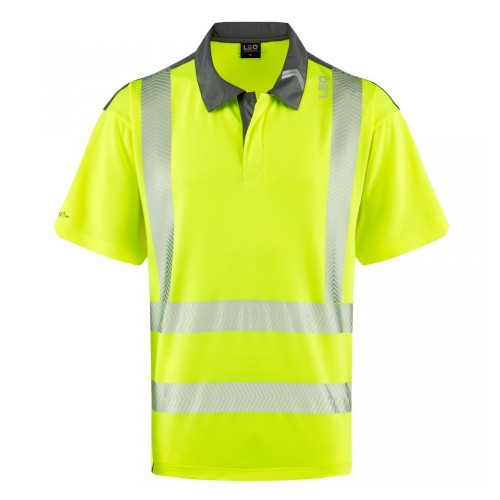 Leo Workwear Trimstone Class 2 Hi-Vis Yellow Polo Shirt Leo Workwear Trimstone Class 2 Hi-Vis Yellow Polo Shirt